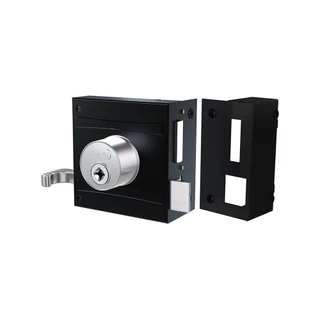 Fechadura Stam 1701/80 Portão Sobrepor Tetra com 4 Chaves Preto Fosco em Oferta na Shopee