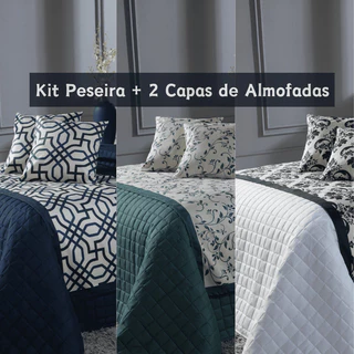 Kit Peseira Decoração Quarto Elegante com Capa de Almofada Solteiro 3 Peças.