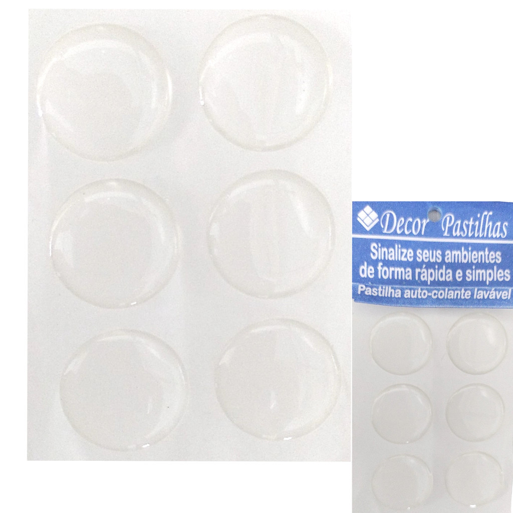 Gota De Silicone Anti-impacto Adesivo Circular Incolor 25mm
