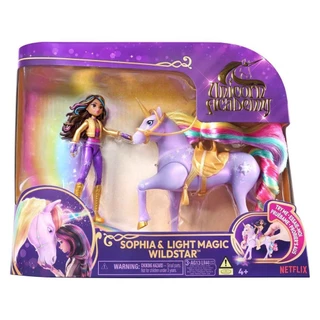 Boneca Sophia, Unicórnio Wildstar com Luz Academia Unicórnio