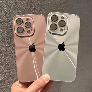 Capa De Cor Deslumbrante Aurora Com Padrão De CD Galvanizado Para iPhone 16 15 12 13 14 11 Pro Max 14 15 16 Plus Proteção De Lente De Filme De Vidro Cristal 3D