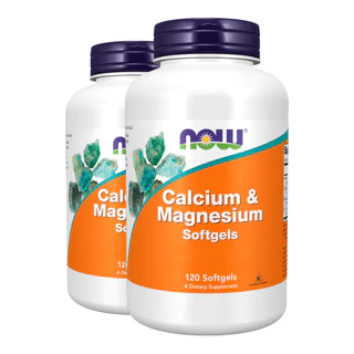 Kit 2x Cálcio e Magnésio Now Foods Vit D3 e Zinc 120Soft Importado/Made in Usa