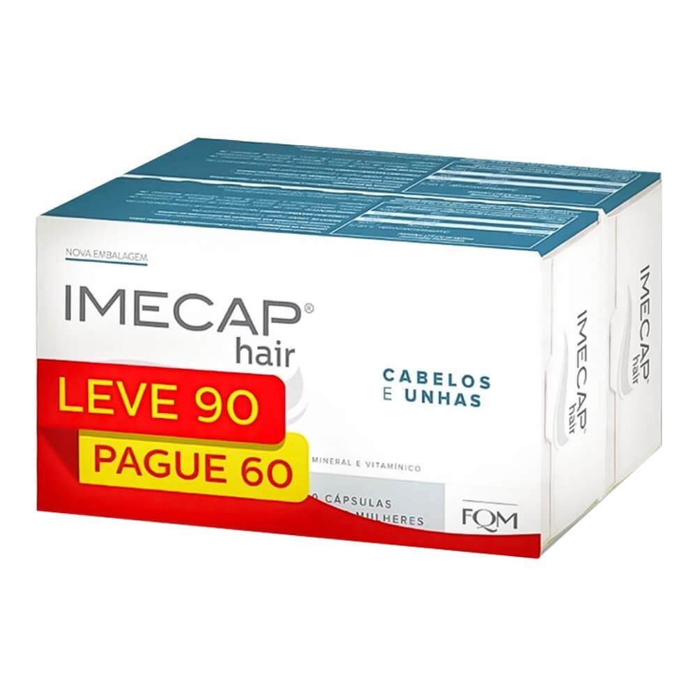 KIT IMECAP HAIR LEVE 90 PAGUE 60 CÁPSULAS