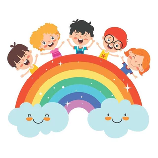 Adesivo Papel Parede Decoração Arco Iris Criança Escola 