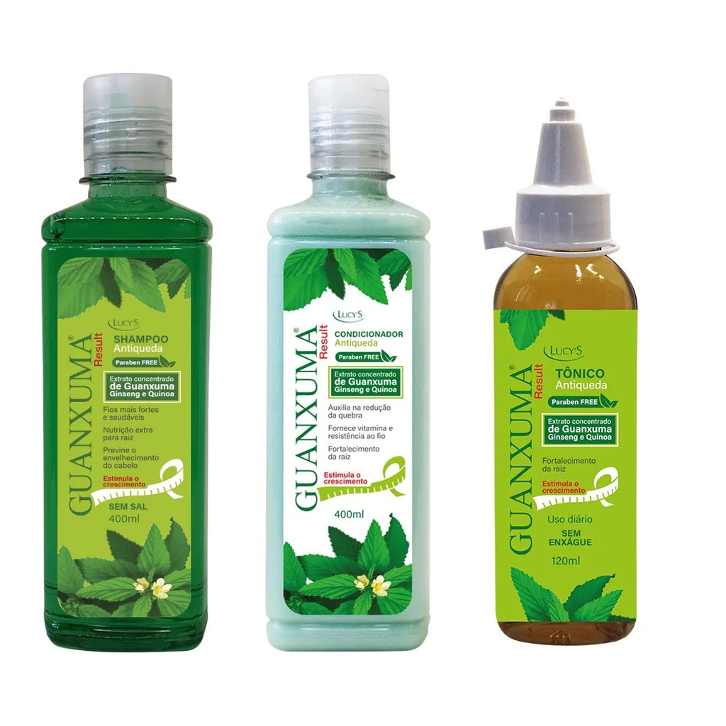 Kit Guanxuma Result com Shampoo e Condicionador 400ml e Tônico Capilar ...