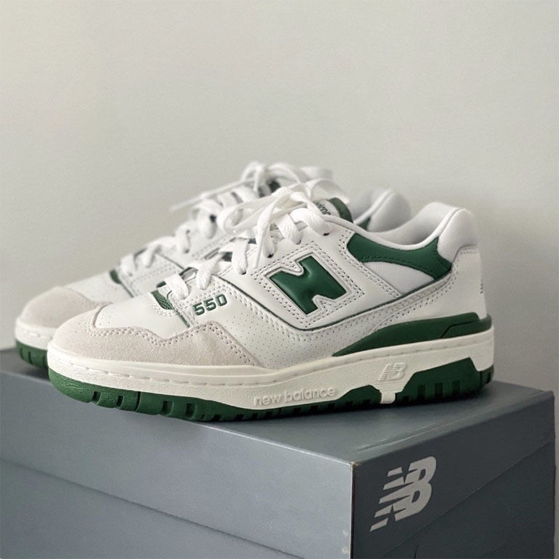 New Balance 550 Branco Verde série calçados esportivos casuais