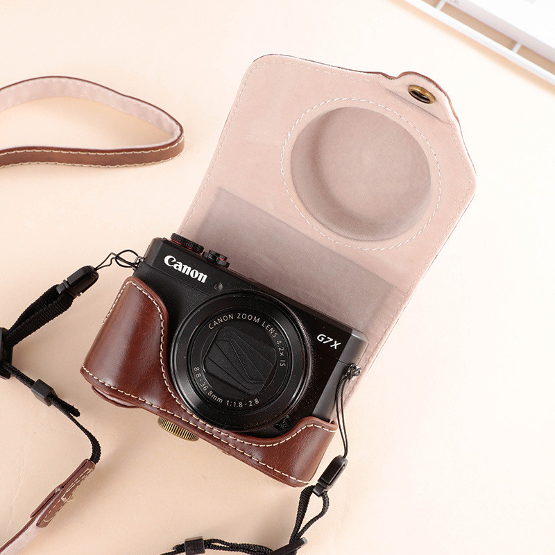 Nova Capa Para Câmera De Couro Pu Canon Powershot G7X Mark 2 G7X