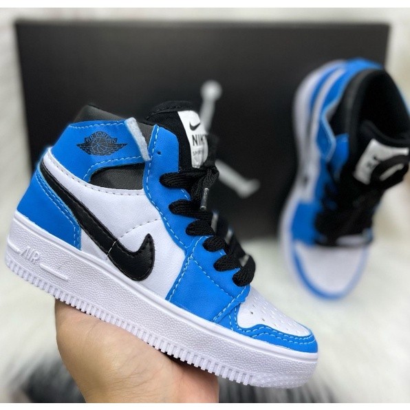 Tênis bota botinha infantil azul nike jordan 1 masculino feminino ...