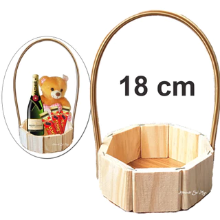 Kit 10 Cesta De Madeira 18cm Cestinha Fraldeira 18cm Natal
