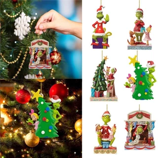 2024 Natal Interessante Grinch Decorações Penduradas Decoração De Enfeites De Árvore Acrílico