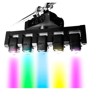 Moving Led 5 Head Rgbw Âmbar Strobo Multi Direcional