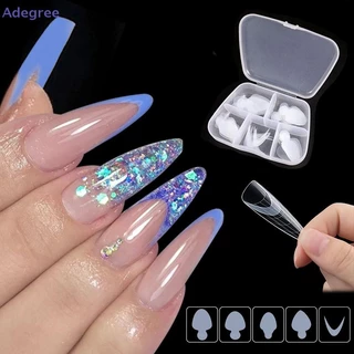 Adegree 60 Peças Almofadas De Silicone Macias Reutilizáveis Estêncil Adesivo Francês Extensão De Arte De Unha Sistema De Dueto Formas Duplas Ferramenta De Construção De Manicure Francesa Nova em Oferta na Shopee