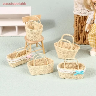 (cassiopeiahb) Mini Casa De Bonecas Fofa Moldura De Vime Cesta Tecida À Mão Brinquedos Fofos Decoração Em Miniatura