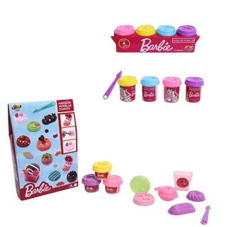 Kit Massinha de Modelar 4 Potes Barbie + Massinha de Modelar Donuts Barbie - Fun