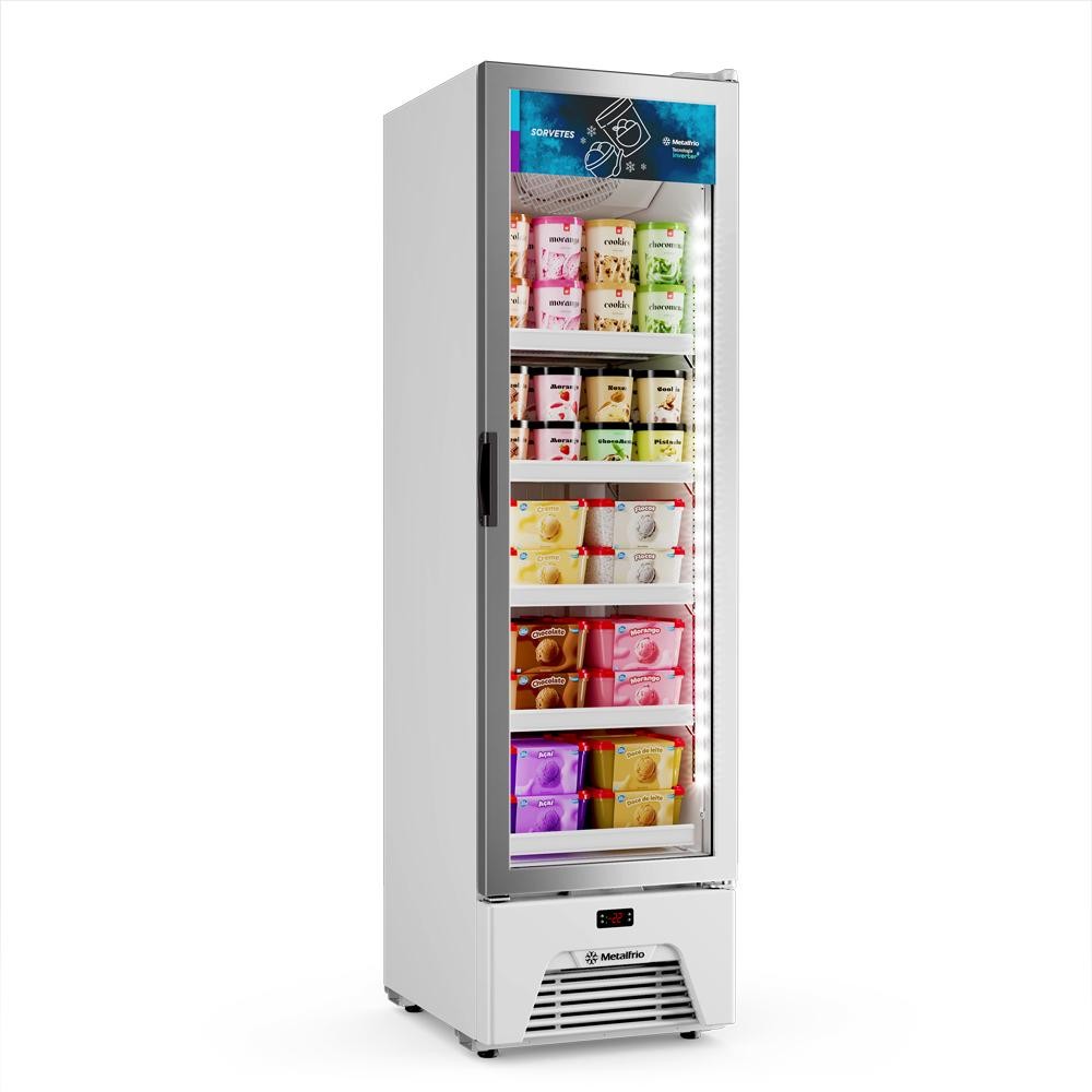 Freezer Vertical Sorvetes Frost Free -18 a -22ºc Slim Inverter 204/337l ...