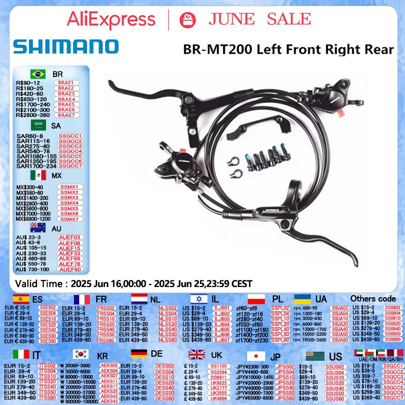 Frein à Disque Hydraulique Shimano BR-MT200 / BL-MT200 - Arrière Gauche, Prêt à Monter