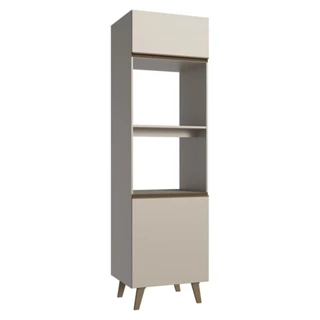Torre Quente 60 cm 2 Portas 2 Nichos Com Pés Crema Nice Madesa em Oferta na Shopee