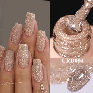 UR Açúcar 15ml Champanhe Ouro Tira Reflexiva Glitter Gel Unha Polonês Verniz Semi Permanente Embeber Fora UV Para Manicu em Oferta na Shopee