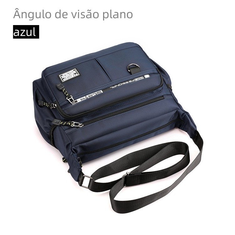 Bolsa Masculina Ombro Transversal Grande Capacidade Bolsa a Tiracolo Anti-roubo Casual e Negócios