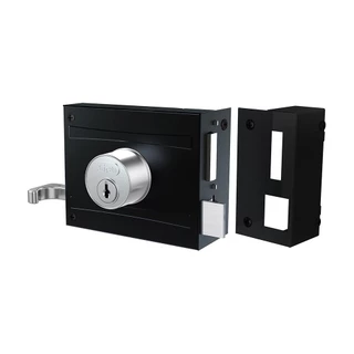 Fechadura Stam 701/100 Portão Sobrepor Preto Fosco/Inox em Oferta na Shopee