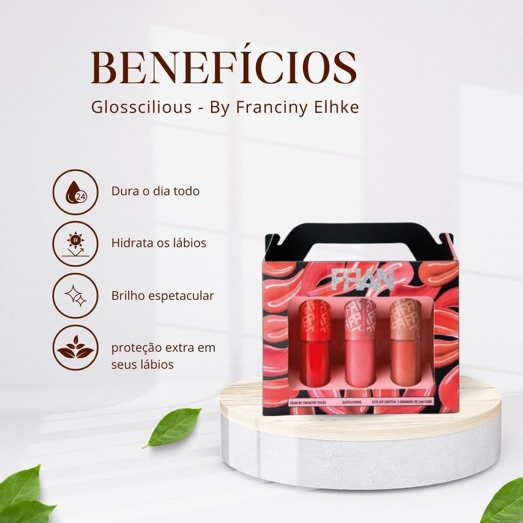 Kit Gloss Franciny Ehlke Glosslicious Trio de Gloss By FRAN