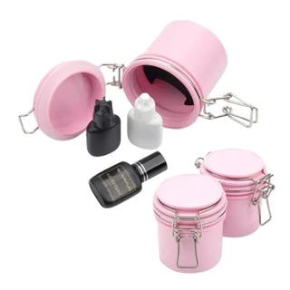 Pote Para Conservação De Cola Alongamento De Cílios Rosa E Preto-INLIS ANA