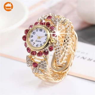 Relógio Feminino Pulseira De Aço Inoxidável Branco E Ouro