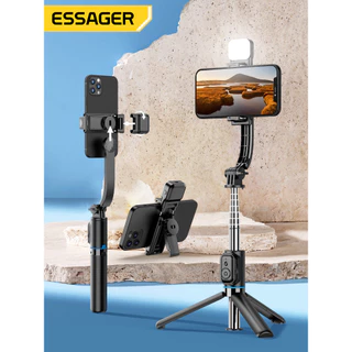 Essager sem fio bluetooth selfie vara portátil dobrável tripé com luz de preenchimento lâmpada do telefone para o telefone android