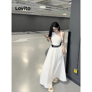 Lovito Vestido liso casual para mulheres LNM75319