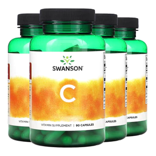 Kit 4x Vitamina C 1000mg Rosa Mosqueta Swanson 90Caps Importado /Made in Usa