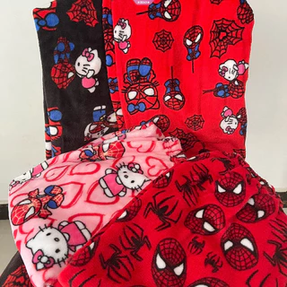 Y2k Hello Kitty Pijamas Calça Anime Sanrio Flanela Kawaii Mulher Algodão Elástico Casual Quente Casal Casa