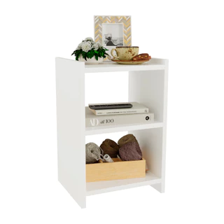 Mesa de Cabeceira Nicho Quarto Casal Decoração Retro América Branco