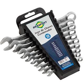 Jogo de Chaves Combinadas Brasfort 6 a 17mm - Kit com 10 Peças