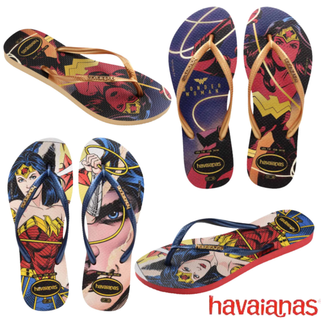 Havaianas Feminina Chinelo Slim Wonder Woman Mulher Maravilha Marvel Shopee Brasil