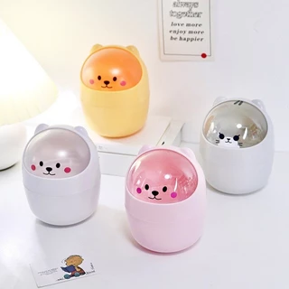 Mini Lixeira De Plástico Com Desenho Para Mesa Escritório