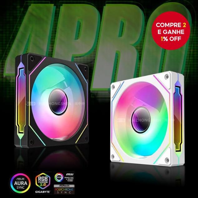 HAIZHONGSHEN Ventilador De Computador Cooler Prisma 4Pro 120mm Ventiladores ARGB PC Alta Pressão Estática Controle PWM R