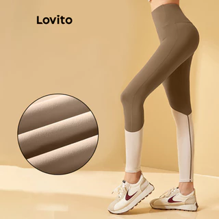 Lovito Leggings Esportivas Esportivas Em Patchwork Colorblock Para Mulheres LNA48239