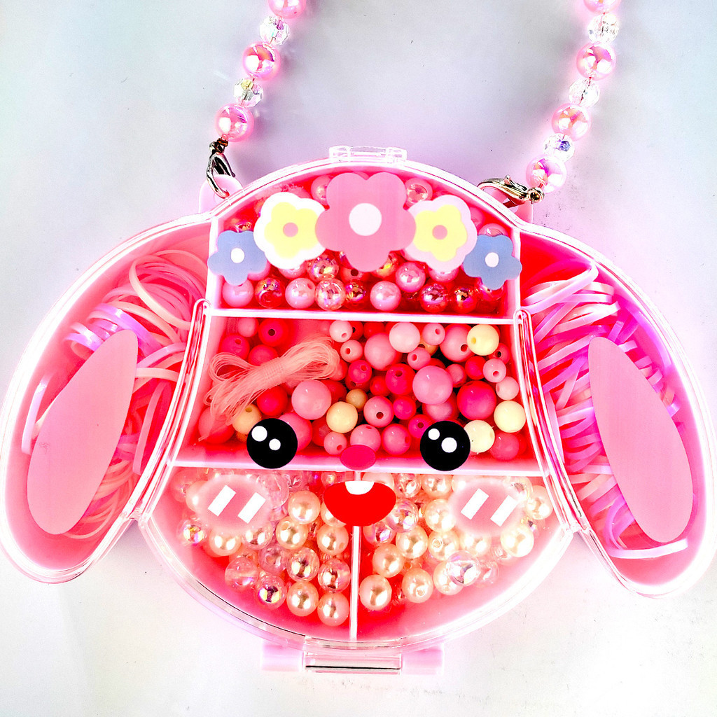 Kit Miçangas Coloridas Para Fazer Pulseiras Infantil Bolsa Cachorrinho