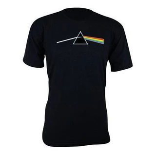 Camiseta camisa estampa pink floyd triangulo arco iris basica unissex manga curta