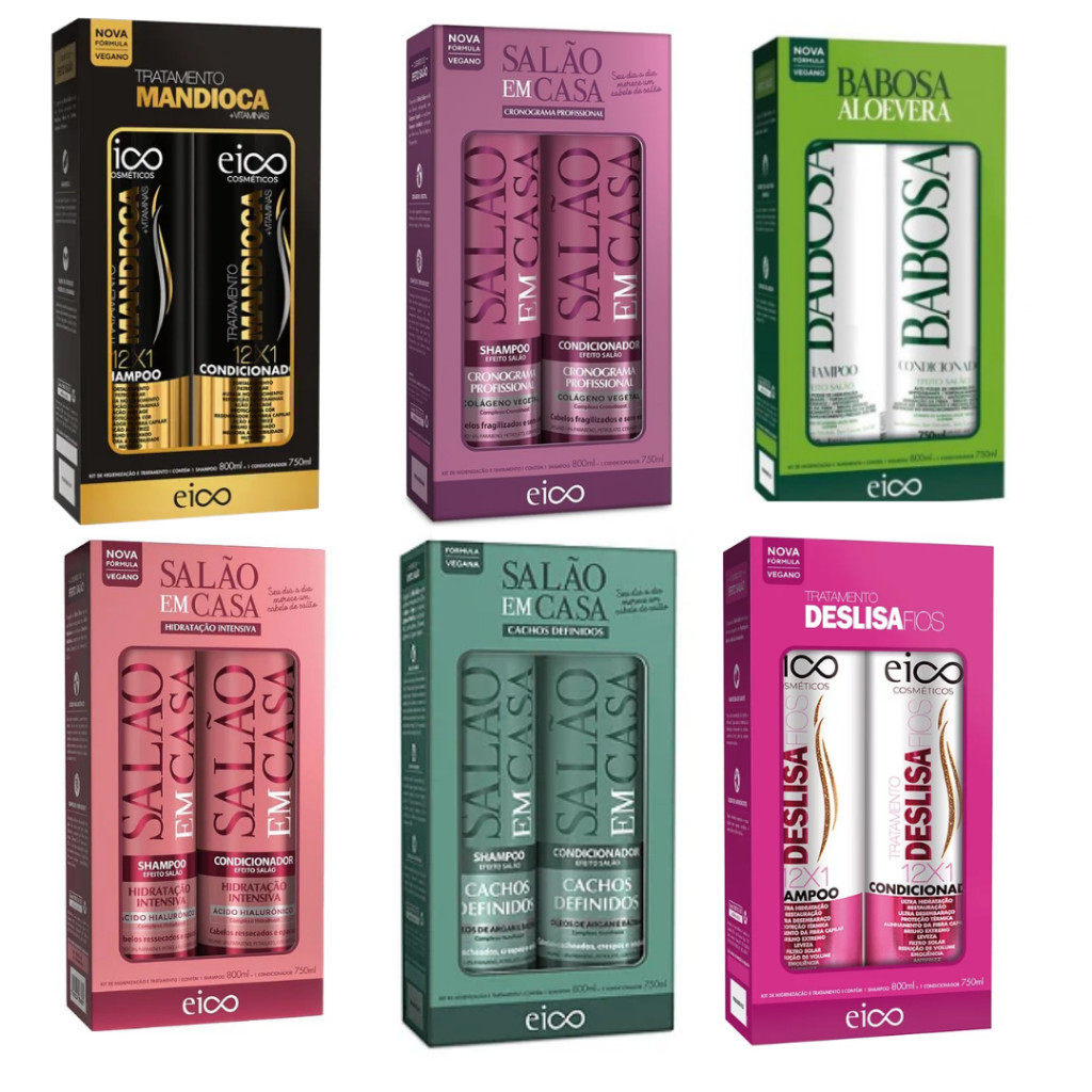 Kit Shampoo 800ML + Condicionador 750ML EICO Cosmeticos