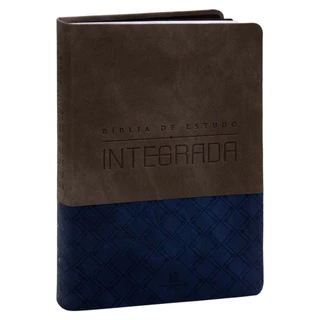 Bíblia De Estudo Integrada - Nvi - Luxo - Capa Couro Soft - Azul E Grafite
