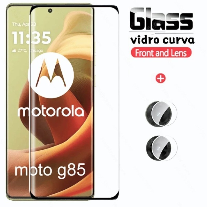 película moto g85,5g curva de vidro Temperado motorola moto g85 +câmera de vidro
