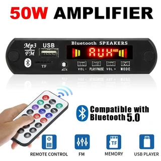 Amplificador De 2 * 25W 50W Placa Decodificadora MP3 Player 12V Bluetooth 5.0 TF USB AUX WMA Decodificador Mãos-Livres