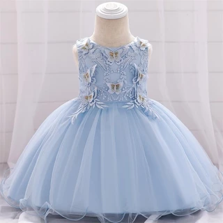 Vestido De Bebê Borboleta Baby Girls Elegante Bordado Festa De Aniversário 0-2 Anos