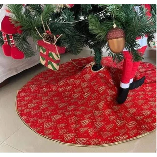 Saia de Árvore de Natal Vermelho Luxo 90cm