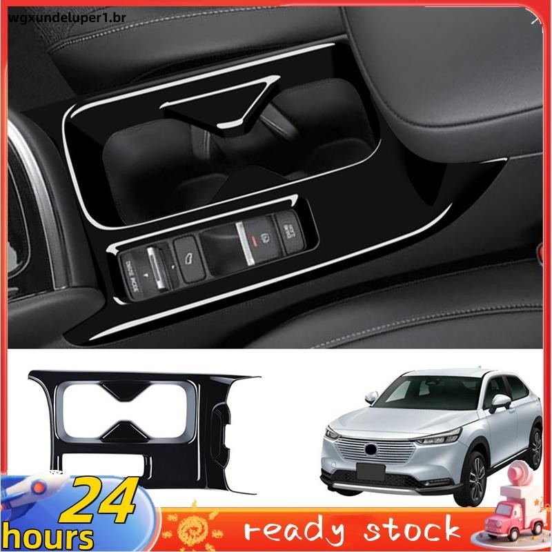 Console Preto Brilhante Para Carro Porta-Copos De Água Decoração Capa Adesivos Guarnição Honda HRV HR-V Vezel 2021 2022 LHD