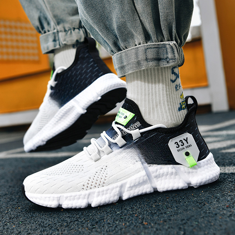 Sapatos De Casal , Corrida De Grande Porte Masculinos Da Moda Casuais De Malha Respirável , Tênis De Pipoca