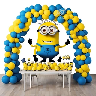 Kit 200 Balões Amarelo + Azul Tema Minions Balão Bexiga Látex Aniversário Artigo de Festa