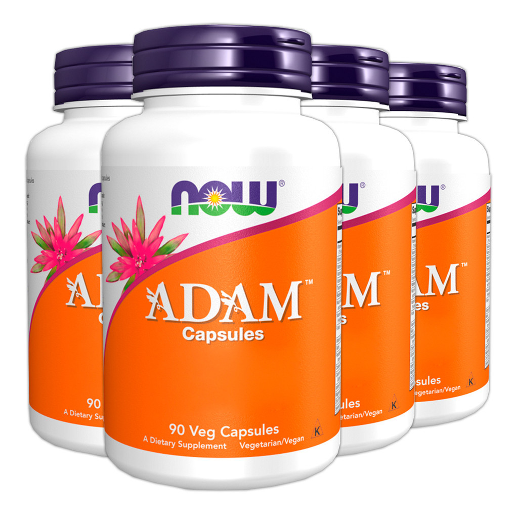Kit 4x Multivitaminico Adam Now Foods p/Homens 90Cáps Importado /Made ...