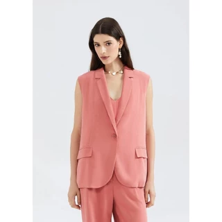 Colete Feminino Alongado Em Peach Touch Hering